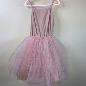 Tank Dress with Tulle Skirt in Rose & Tan colors (5-6 Y)